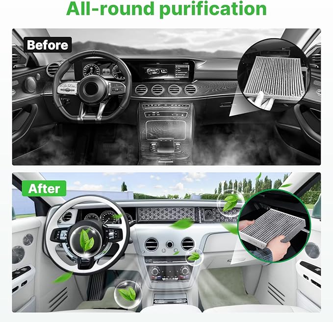 Engine+Cabin Air Filters Fit for 2022-2025 2026 Acura MDX 3.5L, 2023-2025 2026 Honda Pilot 3.5L Air Filter With Activated Carbon Replacement CF11182 17220-61A-A00