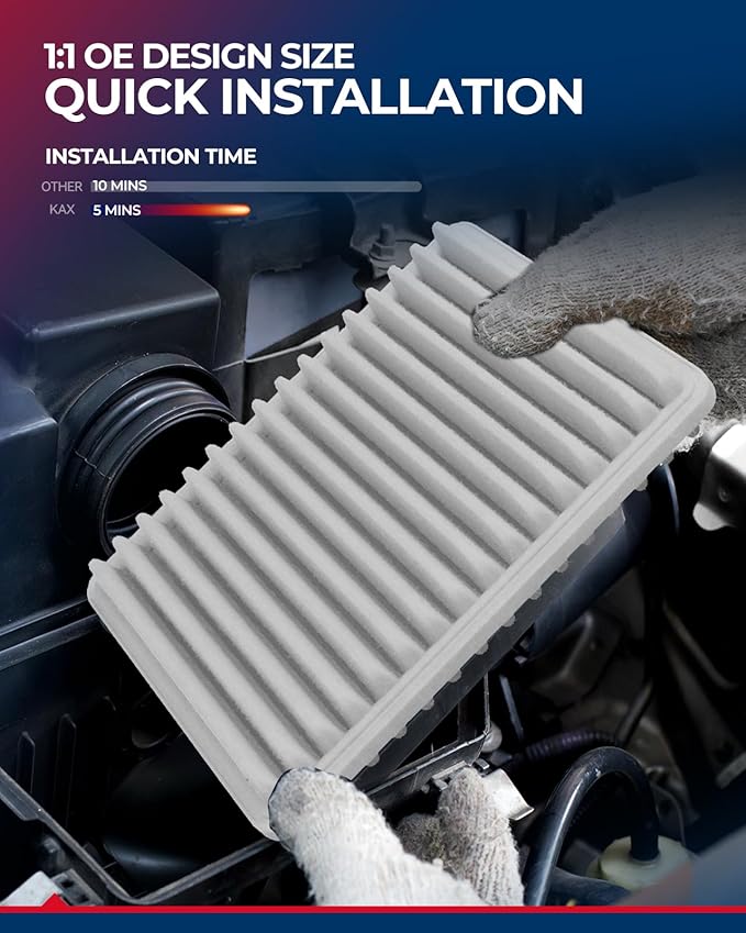 KAX Engine Air Filter, CA9359 Replacement for Toyota RAV4 2001-2005, Advanced Air Filter Media, Increased Acceleration