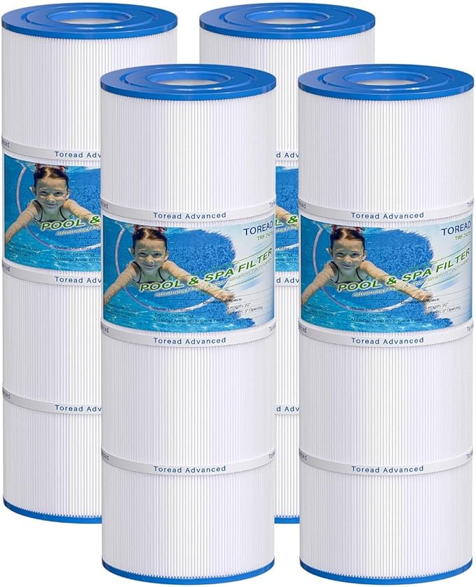 TOREAD PCC80 Pool Filter Replaces Pentair CCP320, Unicel C-7470, Ultral-A5, R173573, Filbur FC-1976, Clean and Clear Plus 320,4 X 80 sq. ft. L x OD:20 1/16"x 7" Filter Cartridge 4 Pack