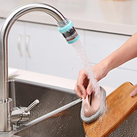 2 Pack Faucet Water Filter, Faucet Mount Filters Purifier Kitchen Tap Filtration Activated Carbon Removes Chlorine Fluoride Heavy Metals Hard Water for Home Kitchen Bathroom(White)