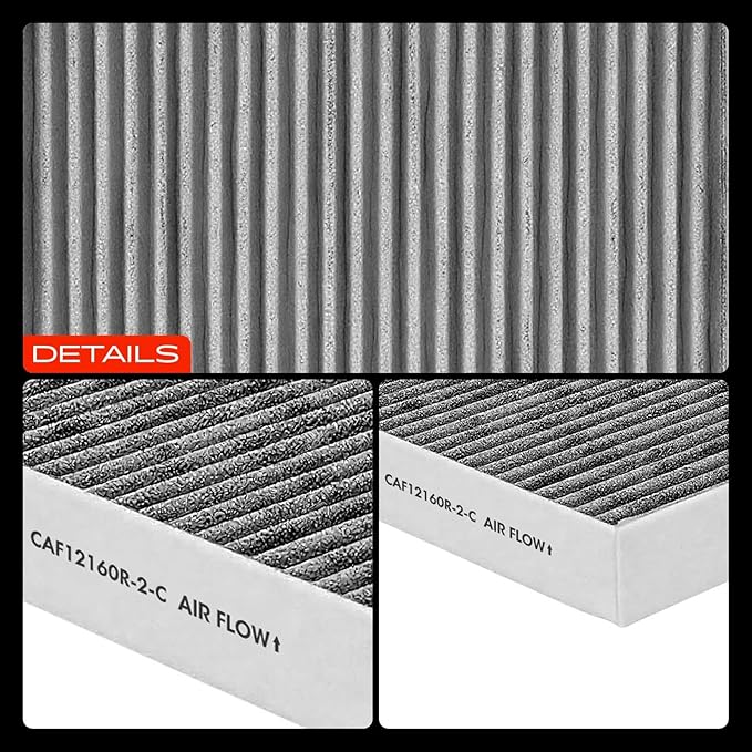 A-Premium 2-PC Cabin Air Filter with Activated Carbon Compatible with Hyundai & Kia - Kona 18-23, Tucson 16-21, Veloster 19-21, Venue 20-23, Seltos 21-23, Soul 20-23, Sportage 17-22