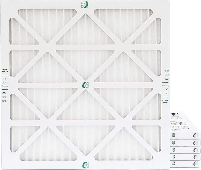 Glasfloss 16x16x1 MERV 10 (FPR 5-6) Pleated Air Filters Box of 6. Actual Size: 15-1/2 x 15-1/2 x 7/8