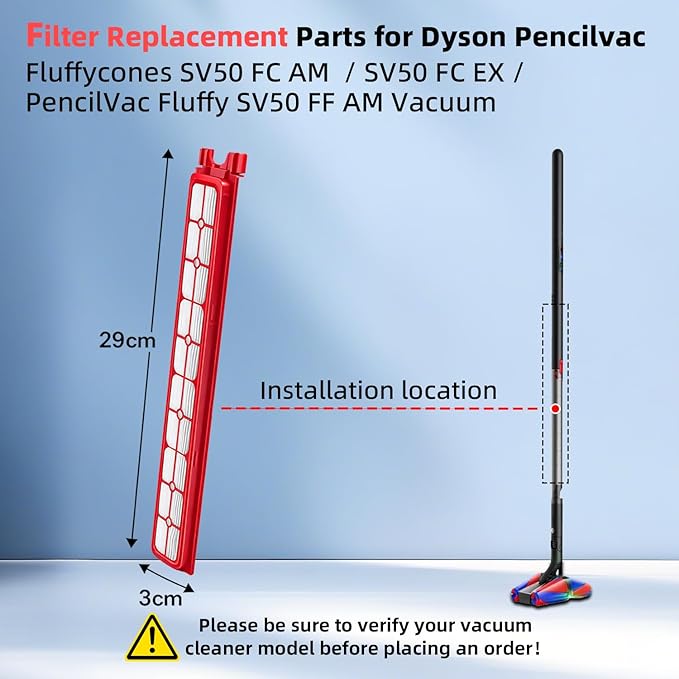4 Pack Filter Replacement Parts Compatible with Dyson PencilVac Fluffycones Cordless Vacuum, Compatible with Dyson PencilvacFluffycones SV50FC AM / SV50 FC EX/PencilVac Fluffy SV50 FF AM Vacuum