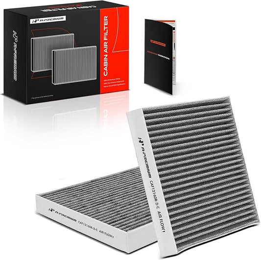 A-Premium 2-PC Cabin Air Filter with Activated Carbon Compatible with Hyundai & Kia - Kona 18-23, Tucson 16-21, Veloster 19-21, Venue 20-23, Seltos 21-23, Soul 20-23, Sportage 17-22