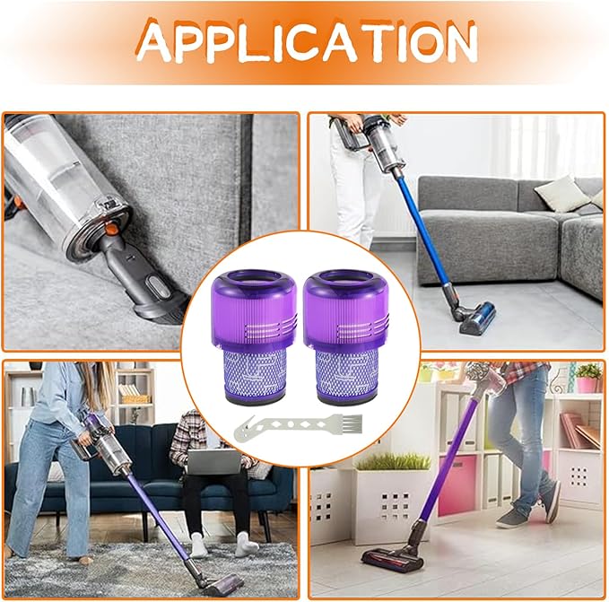 2 Pack V11 Vacuum Filters Replacement for Dyson V11 Animal, V11 Torque Drive,V11 Extra, V15 Detect V15s Detect Cordless Vacuum Cleaner Filter, Compare to Part 970013-02