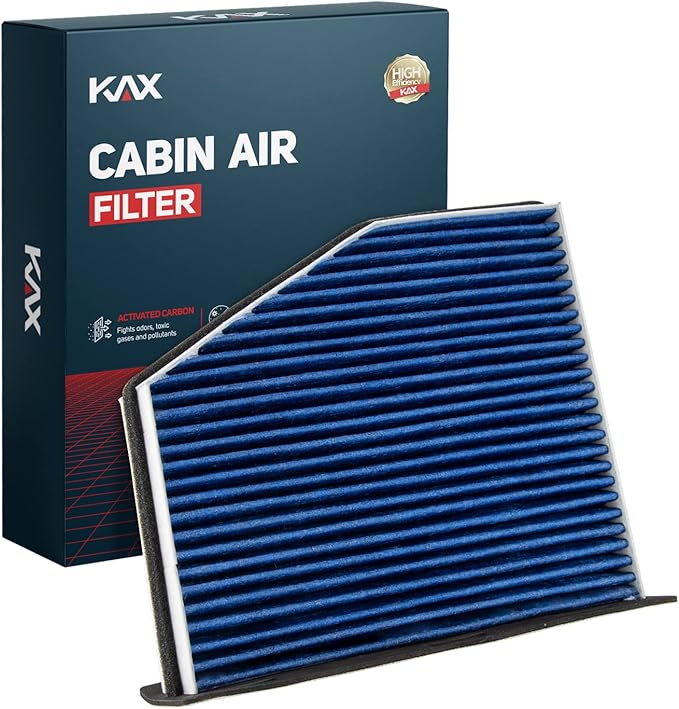 KAX Premium HEPA Cabin Air Filter with Dual Active Carbon, CF10373 Replacement for Volkswagen Jetta, Tiguan, Passat, Golf, Beetle, GTI, Audi A3, Q3, TT, A3 Quattro, Strong Adsorption Cabin Filter