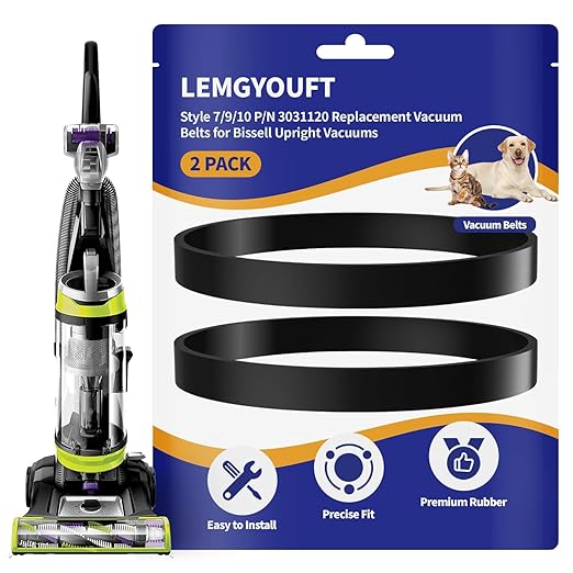 Style 7/9/10 P/N 3031120 Replacement Belt for Bissell Vacuum,Vacuum Belts Fits Bissell Powerforce Helix Powerlifter Cleanview Swivel Rewind Pet Vacuum Cleaner, 2031093 32074 3031123, 2Pack
