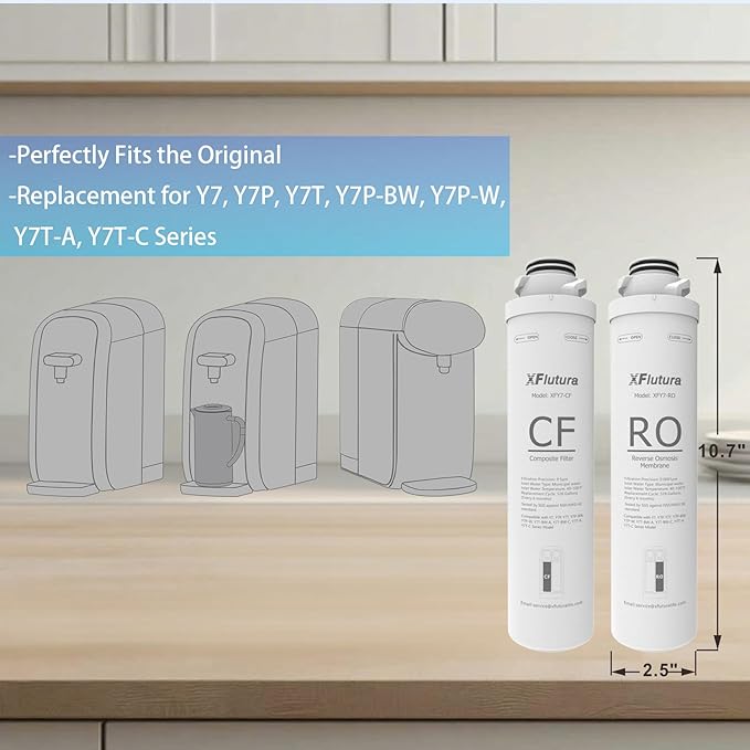 Y7/Y7P/Y7T Series RO Filter Replacement Cartridge Compatible with SimPure Y7, Y7P, Y7T, Y7P-BW, Y7P-W, Y7T-BW-A, Y7T-BW-C, Y7T-A, Y7T-C Series Water Filter, 6 Months Replacement Cartridge (1 Pack)