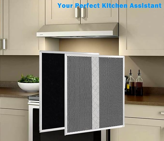 HPF30 Charcoal Filters Non-Ducted Charcoal Filter Compatible with Broan Range Hood Filter S97020466 14-5/8'' x 12-7/8'' replacement nu-tone stove hood for kitchen 2Pack (XC)