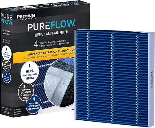 PureFlow HEPA Cabin Air Filter PC99204HX | Fits 2018-2024 Volkswagen Tiguan, 2019-2025 Jetta, 2022-2024 Taos, 2019-2025 Audi Q3, 2015-2024 Volkswagen GTI, Recirculation