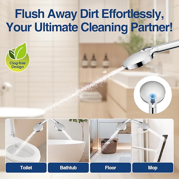 Filtered Shower Head with 8 Spray Modes, High Pressure Handheld Showerhead Filter for Hard Water Filtering Showerhead with Hose(N8HS702CP)