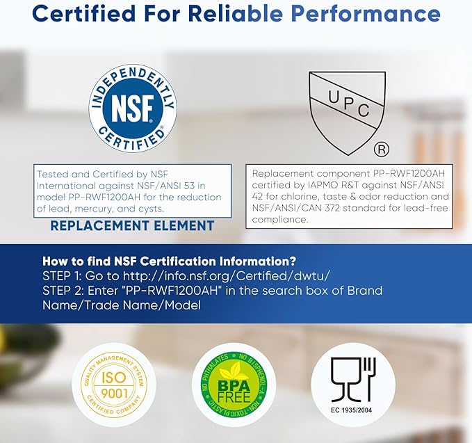 PUREPLUS LT700P NSF 53&42 Certified Replacement for LG ADQ36006101 Kenmore 469690, ADQ36006102, LFXS30766S, LFX28968ST, LFX31925ST, LFX31945ST, LT120F Refrigerator Water Filter, 1Pack