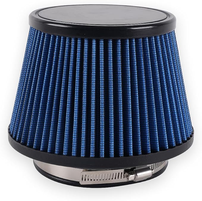 4.5"/115mm Cold Air Intake Filter, High Performance, Washable Filter, Clamp-On Replacement Air Filter Mushroom Head Blue