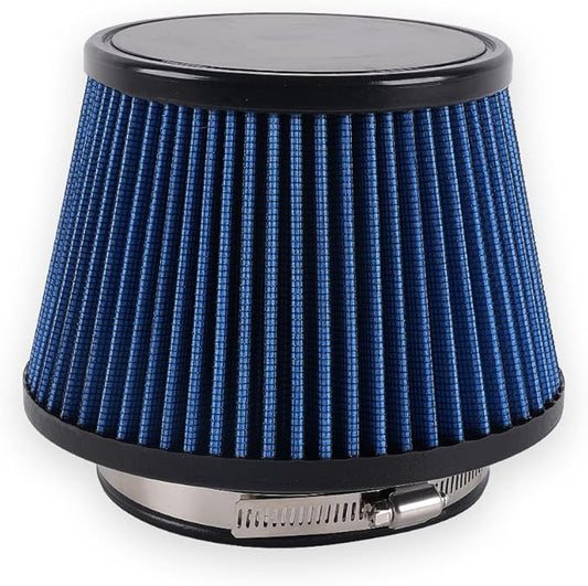 4.5"/115mm Cold Air Intake Filter, High Performance, Washable Filter, Clamp-On Replacement Air Filter Mushroom Head Blue