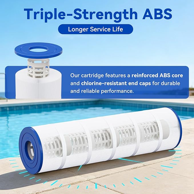 CCP520 Pool Filter Cartridges 4 Pack, Compatible with Pentair Clean & Clear Plus 520, Replace Pentair R173578, Pleatco PCC130, 520 sq.ft, Heavy Duty 5 oz+ Trilobal Fabric