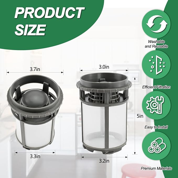 【Upgraded】W10872845 Dishwasher Pump Filter Cup Replacement for Amana Kenmore Whirlpool KitchenAid Dishwasher-Premiere Filter-Efficient Cleaning-Replace 8579307 W10056425 W10056426 AP6030094 by Cenipar