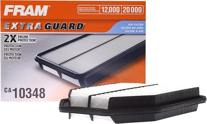 FRAM Extra Guard CA10348 Replacement Engine Air Filter for Select Jeep Wrangler (3.6L & 3.8L), Provides Up to 12 Months or 12,000 Miles Filter Protection