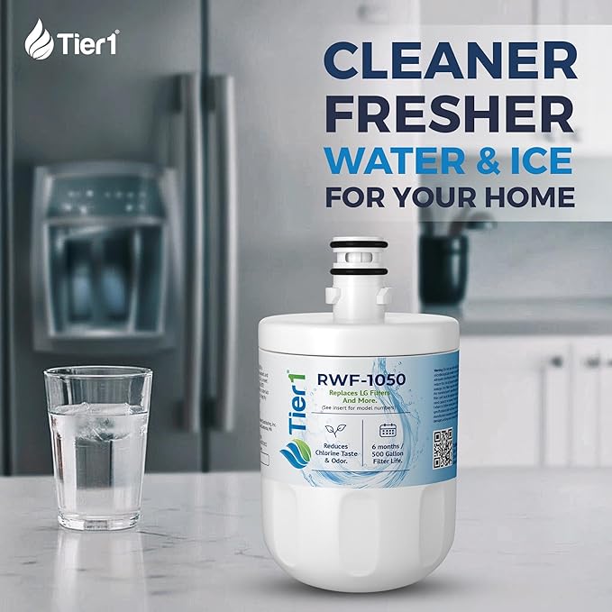 Tier1 RWF1050 5231JA2002A Refrigerator Water Filter | Replacement for LG LT500P & Kenmore 9890 Fridge Filter - Lasts up to 6 Months | Easy Install | Odor Control | Enjoy Great Tasting Water