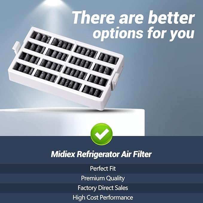 3 pack W10311524 Refrigerator Air Filter Replacement for W10311524, Whirlpool, AIR1, Kitchenaid, Maytag, and Jenn-Air, FreshFlow Air Filter, Reduce Odors with Activated Carbon Filters