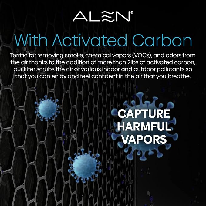 Alen Classic-VOC FreshPlus Replacement Air Filter for BreatheSmart Classic — True HEPA Carbon Filter to Remove VOC, Dust, Dander and Smoke — Air Cleaner for Allergy and Asthma Sufferers — 1 Filter