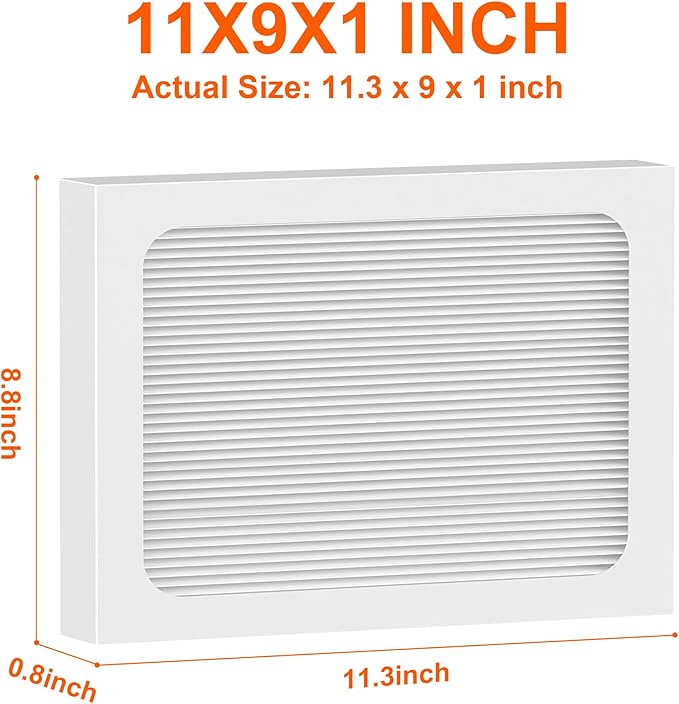 9 x 11 x 1 MERV 13 Replacement Dehumidifier Filter Compatible with Santa Fe Compact70, Ultra70, UA 65H dehumidifier Models, Element, Compact 2 Upgraded, 4 Packs