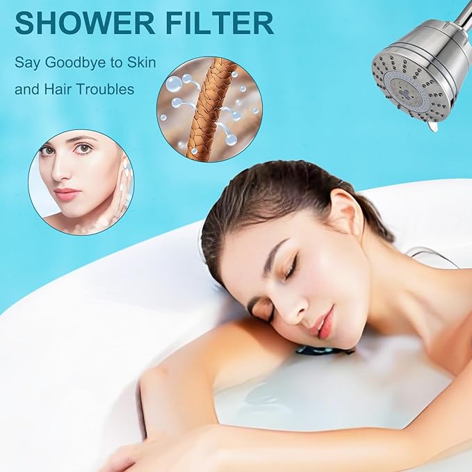 Replacement Shower Filter for Wall-mounted showerhead,Compatible with Sprite Slim-Line (SLC) Shower Head Cartridge,for Hard Water Remove Chlorine and Harmful Substances.(4 Pack)