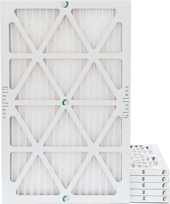 Glasfloss 10x24x1 MERV 10 (FPR 5-6) Pleated Air Filters Box of 6. Actual Size: 9-1/2 x 23-1/2 x 7/8