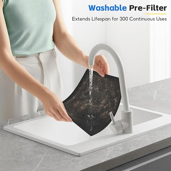 P358 Replacement Filter Compatible with HEAPETS P358 Air Purifier, Includes 2 Composite Filters + 6 Pre-Filters, H13 HEPA Air Filter for Pet Hair Dander odors