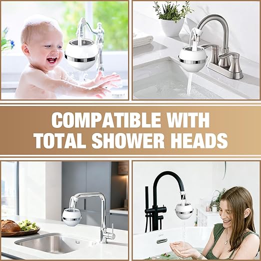 SHLLKTTRY Bath Water Filter for Tub Faucet with Overflow,Filtration,Remove Contaminants,Chlorine,Fluoride,Hard Water Softener,Enhances Health of Skin,Hair,Nails,Relieve Eczema,3,000 Gallons,White