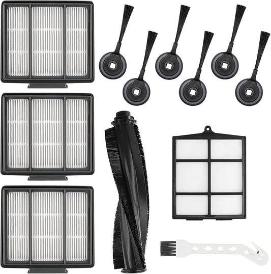 Replacement Parts for Shark ION Robot AV751 AV752 AV753 RV700_N RV720_N RV850 RV851WV Vacuum Cleaner Accessories by Techecook - 6 Side Brushes,3 Filter,1Main Brush,1 Filter Guard,1 Cleaning Brush