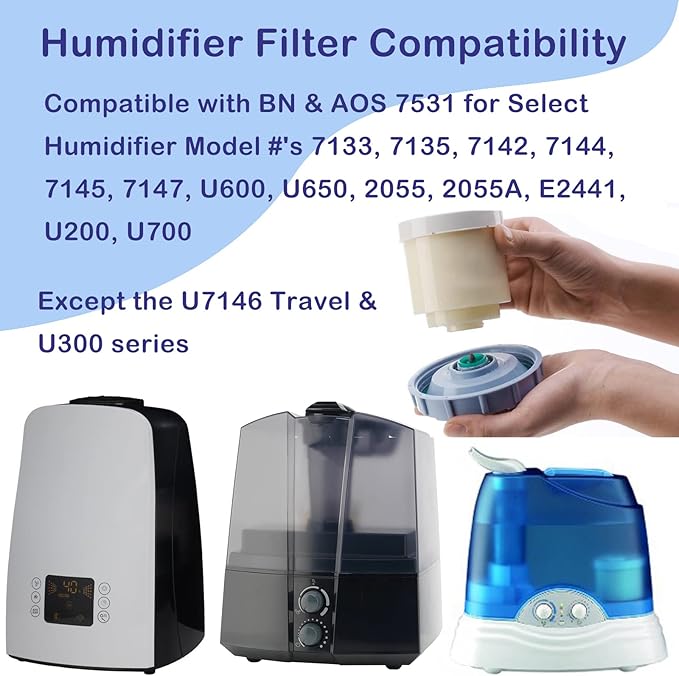 Ontheone 7531 Demineralization Cartridge Compatible with BONECO & AIR-O-Swiss ultrasonic humidifiers Model #'s 7133, 7135, 7142, 7144, 7145, 7147, U600, U650, 2055, 2055A, E2441, U200, U700 Pack of 4