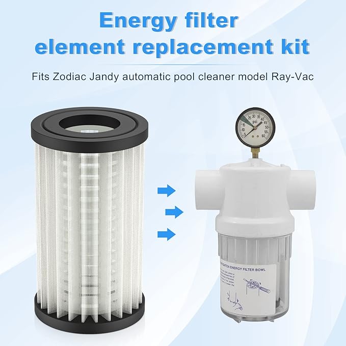 R0374600 Energy Filter Element Compatible with Zodiac Jandy 2888 Ray-Vac Automatic Pool Cleaner Replacement Kit for Pool Cleaner Filter Clear Bowl Accessories Part