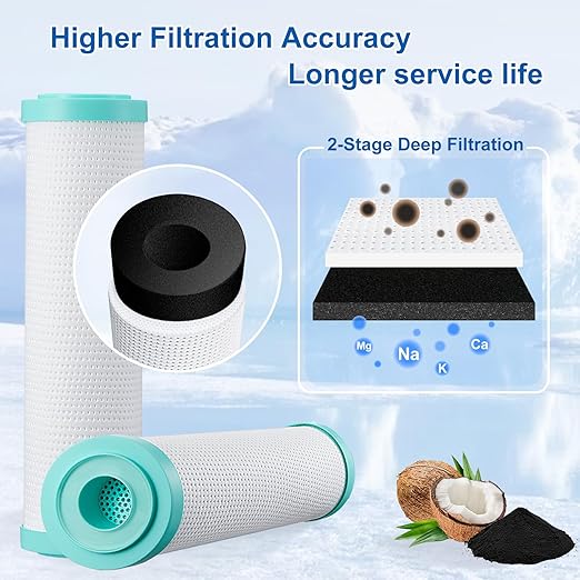 Under Sink Water Filter System - Fast Flow Under Counter Water Filter Direct Connect to Kitchen Faucet,10" Universal Replacement Filter(Lower Cost),Highly Effective Reduces Chlorine,Bad Taste&Odor