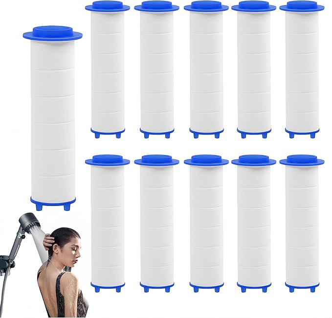 10Pcs Shower Head Filter Drivese, 2.95 Inch Ion Shower Dropse Head Filter PP Cotton Replacement Cartridge, Water Filter Core Cotton For Handheld Showerheads.
