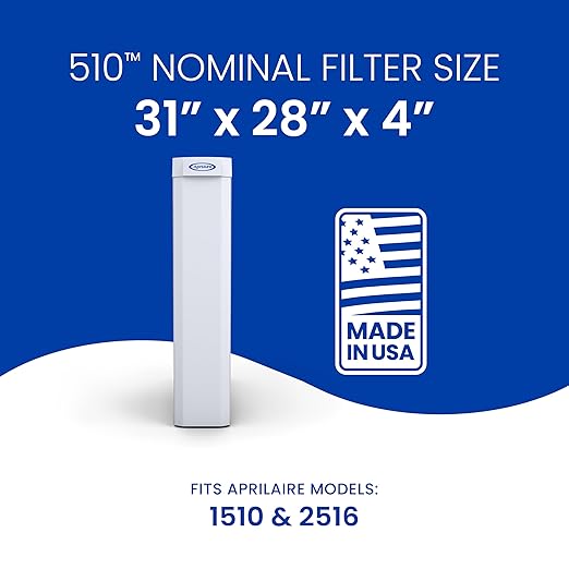AprilAire 510 Replacement Filter for AprilAire Whole House Air Purifiers - MERV 11, Clean Air & Dust, 31x28x4 Air Filter (Pack of 2)