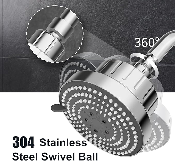 OFFO Filtered Shower Head, 20 Stage Shower Filter Head for Hard Water, 6 Modes High Pressure Shower Head with Filter for Remove Chlorine and Harmful, Chrome