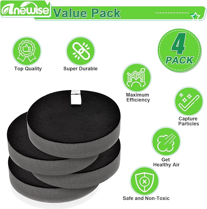 Anewise 3070 Filter for Bissell for Cleanview Pet Slim 2831 3080 2921 3925 Pet Hair Eraser Slim 2897 Poweredge 2900 3274 Corded Stick Vacuum, 4 Pack Replacement Filter for Bissel Model, Part #1623102