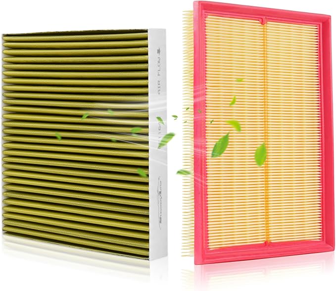 Engine & Cabin Air Filter Set for 2019-2021 Volkswagen Golf 1.4L, 2019-2021 Jetta 1.4L - Activated Carbon - 2Pack- Automotive Replacement Accessories #CF11643 5QM129620B