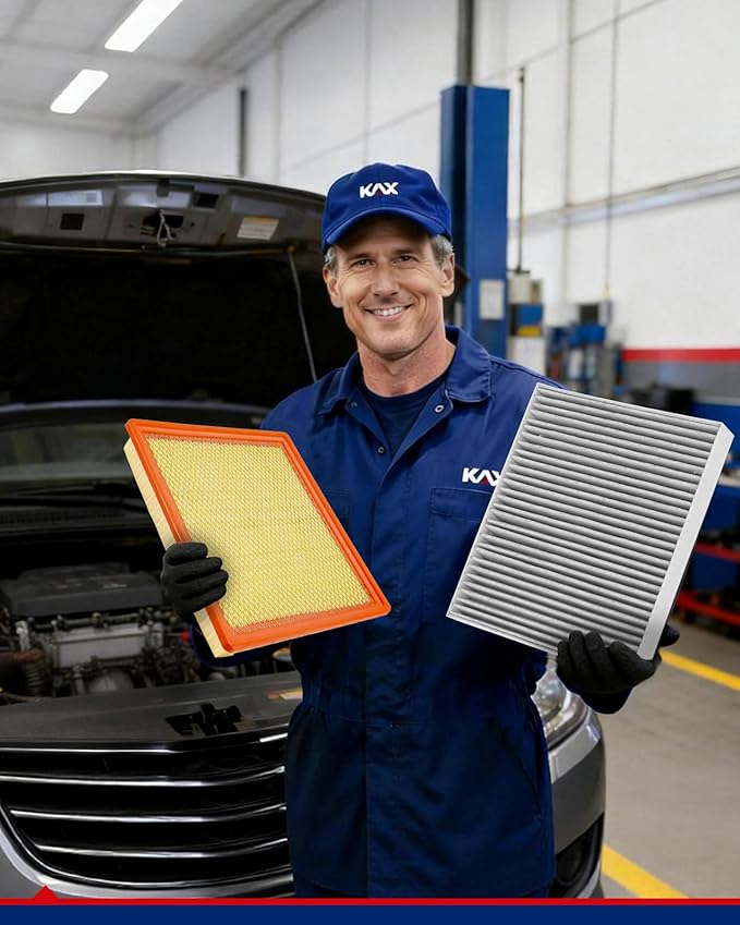 KAX Engine & Cabin Air Filter Kit, Replacement for Chevrolet Impala 2015-2020, 2014 2.5L/3.6L, Cadillac XTS 2013, 2014-2019 3.6L, Replace# CA11251 CF11966