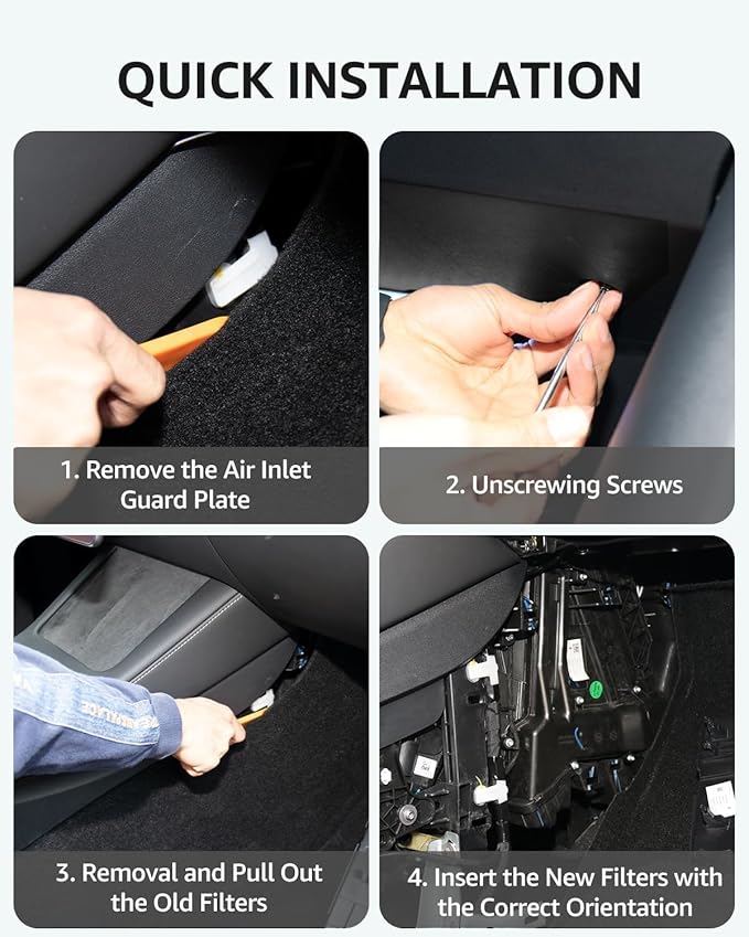 BASENOR Cabin Air Filter Replacement for Tesla Model Y Model 3 (2017-2026), Upgraded Activated Carbon AC Filter Compatible with Model Y Juniper/Model 3 Highland Accessories