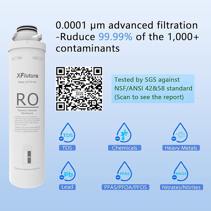 Y7/Y7P/Y7T Series RO Filter Replacement Cartridge Compatible with SimPure Y7, Y7P, Y7T, Y7P-BW, Y7P-W, Y7T-BW-A, Y7T-BW-C, Y7T-A, Y7T-C Series Water Filter, 6 Months Replacement Cartridge (1 Pack)