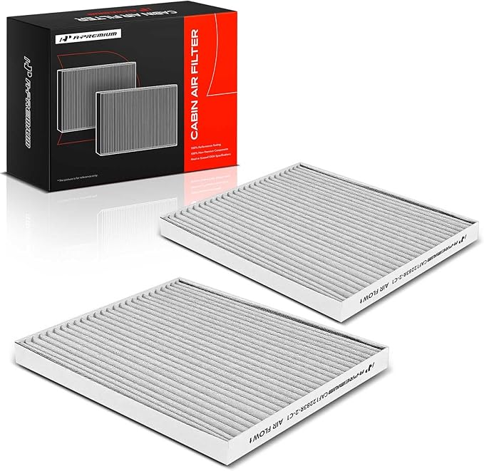 A-Premium 2-PC Cabin Air Filter with Activated Carbon Compatible with Chrysler Pacifica 2017-2022, Voyager 2020-2022, Grand Caravan 2021-2022, V6 3.6L, Replace# 68308950AB