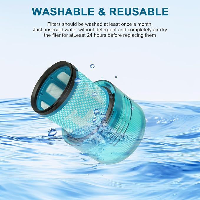 Lemige 4 Pack Filters Replacement for Dyson V11 Cordless Vacuum, V11 Animal V11 Torque Drive V11 Complete V11 Extra V15 Detect V15 Detect Absolute V15s Submarine, Replacement Parts No. 970013-02 & 03