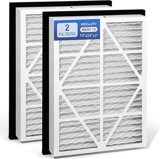2Pack 10x20x3 MERV13 air Filter Pleated Whole House Return Grille Filter Replacements are perfectly compatible with the Zephyr VGF Series 10x20x3 Whole House Return Grille Filter