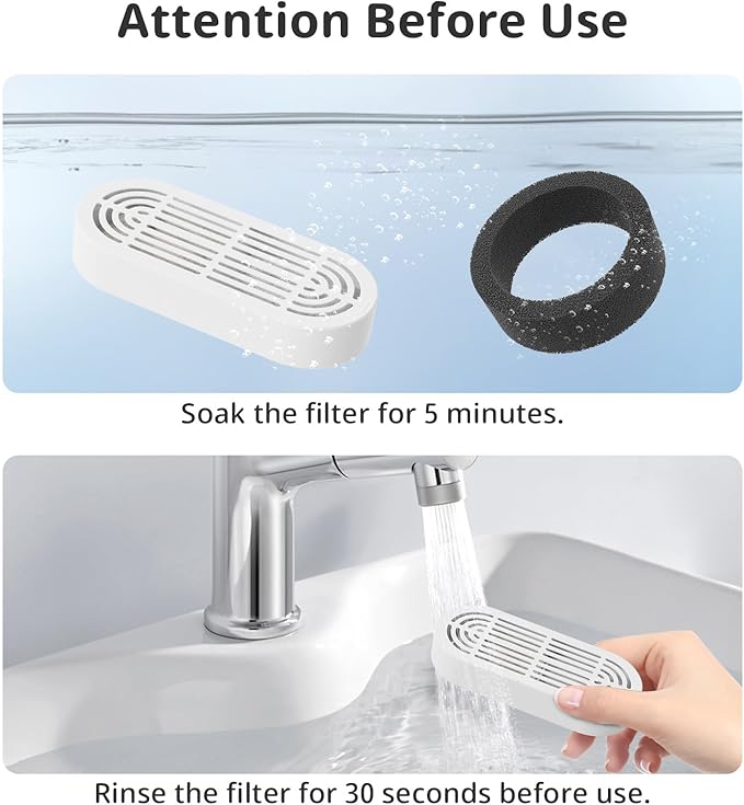 Cat Water Fountain Filter Pet Drinking Fountain Filter for 3.2L/108oz Cat Drinking Fountain and 4L/134oz Stainless Steel Pet Water Fountain (9 Filters & 9 Pre-Filter Sponges)