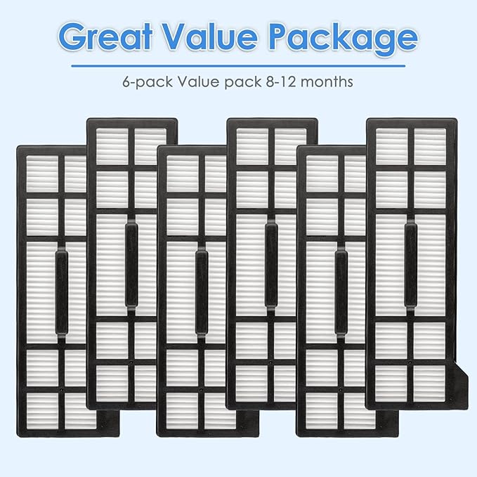 (6 Pieces) X10 Pro Omni HEPA Filter Compatible with EUFY X10 Pro Omni Robot Vacuum Cleaner Filter Accessories