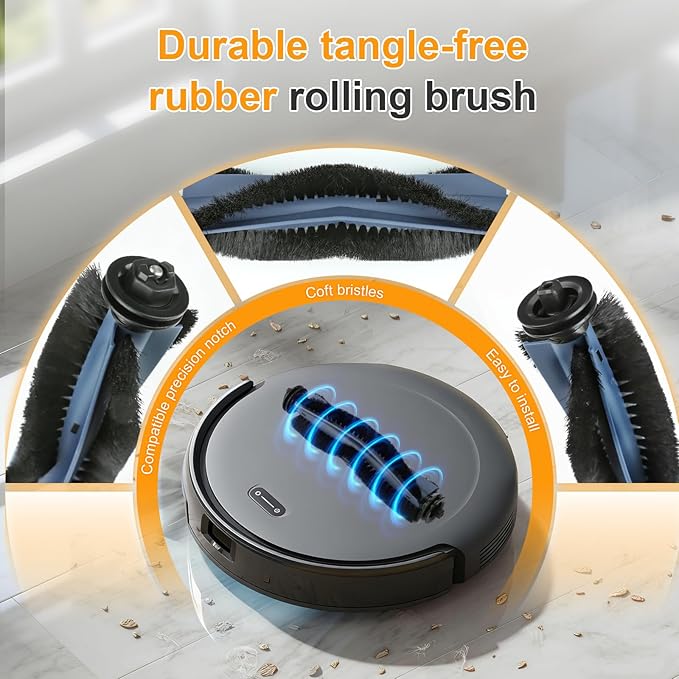 28 Pack Replacement Parts Compatible with Eufy C10 Robot Vacuum, Self Emptying RoboVac Accessories Kit 2 Rolling Brushes, 8 Dust Bags, 8 Side Brushes, 8 Filter Sets