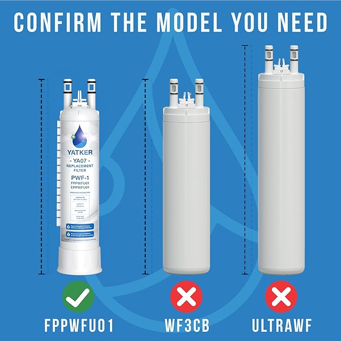 FPPWFU01 Water Filter Replacement for Frigidaire FPPWFU01 Water Filter, Compatible with PurePour PWF-1,EPPWF01 PureAdvantage PWF-1 and PureAir AF-2 FRGPAAF2 Air Filter Combo（2+2）