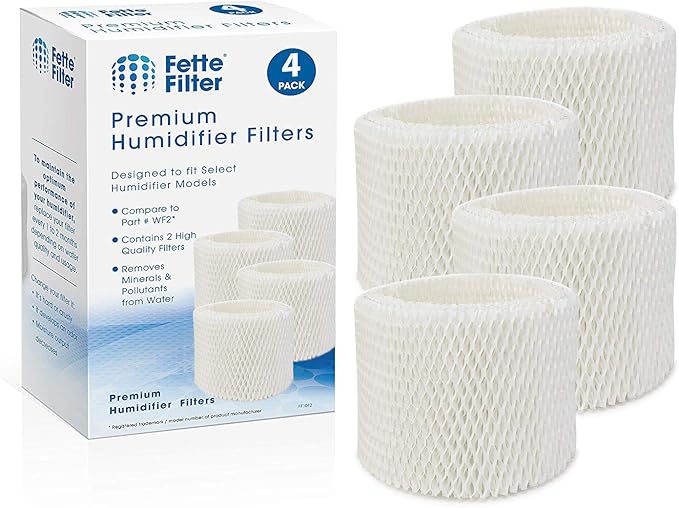 Humidifier Filter Replacement Compatible Protec, Kaz & Vicks Humidifier Replacement Filter Model WF2 | Protec Humidifier Filter, Vicks Starry Night Humidifier Filter Includes 4 Filters