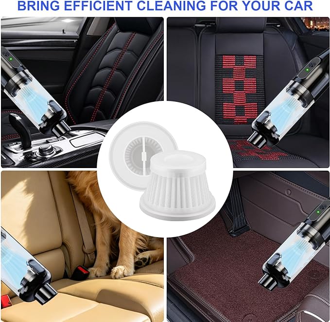 Filters Replacement Compatible with MBNGF X9 ULTRA/ZARIMI X12-ULTRA Car Handheld Cordless Vacuum Cleaner, Washable Hepa Filter Accessories Part (6 Pack）